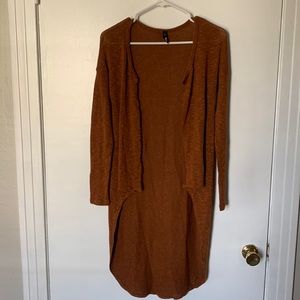 Long brown cardigan